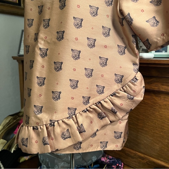 Scotch & Soda Brown Patterned Shirt with Ruffle Detail - Picture 5 of 13